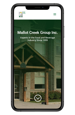 Mallot Creek Website on iphone